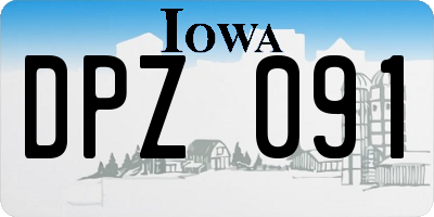 IA license plate DPZ091
