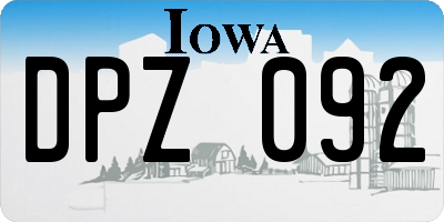 IA license plate DPZ092