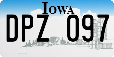 IA license plate DPZ097