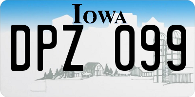 IA license plate DPZ099