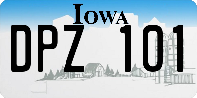 IA license plate DPZ101