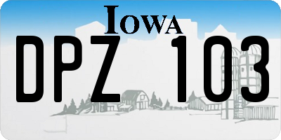 IA license plate DPZ103