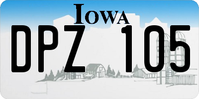 IA license plate DPZ105