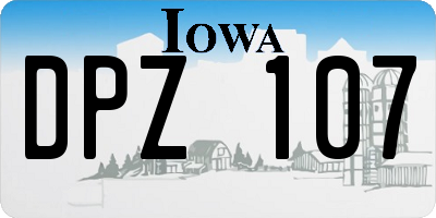 IA license plate DPZ107