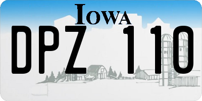 IA license plate DPZ110