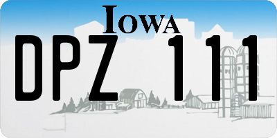 IA license plate DPZ111