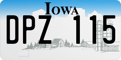 IA license plate DPZ115