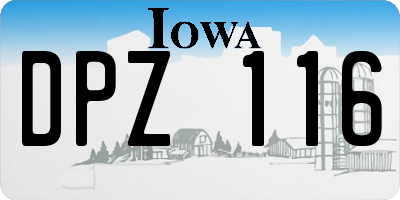 IA license plate DPZ116