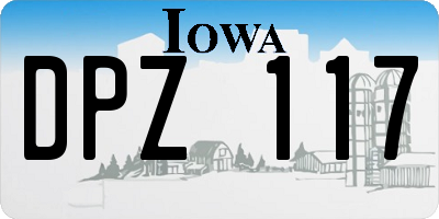 IA license plate DPZ117