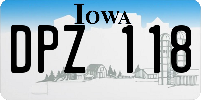 IA license plate DPZ118