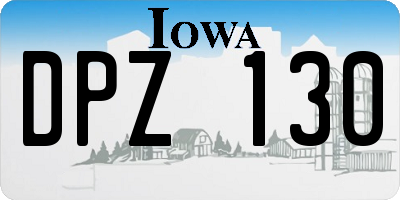 IA license plate DPZ130