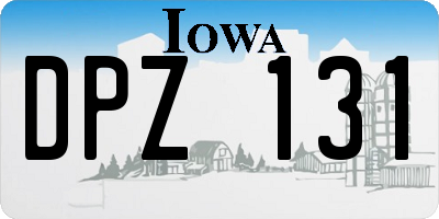 IA license plate DPZ131