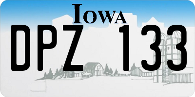 IA license plate DPZ133