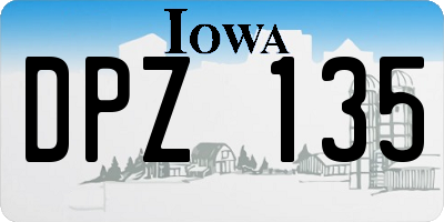 IA license plate DPZ135