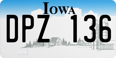 IA license plate DPZ136