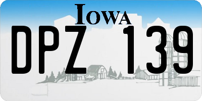 IA license plate DPZ139
