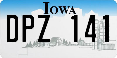 IA license plate DPZ141