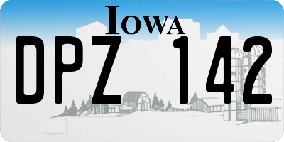 IA license plate DPZ142