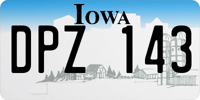 IA license plate DPZ143
