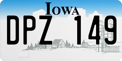 IA license plate DPZ149