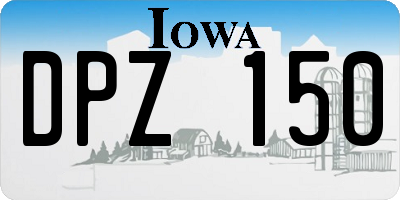 IA license plate DPZ150