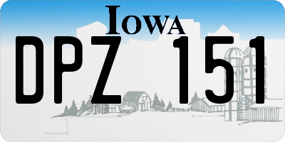 IA license plate DPZ151