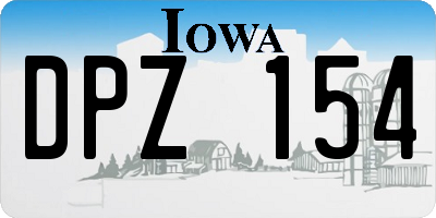 IA license plate DPZ154