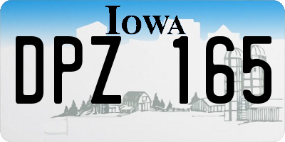 IA license plate DPZ165