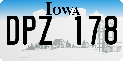 IA license plate DPZ178