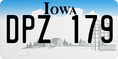 IA license plate DPZ179