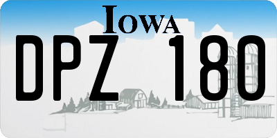 IA license plate DPZ180