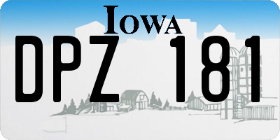 IA license plate DPZ181