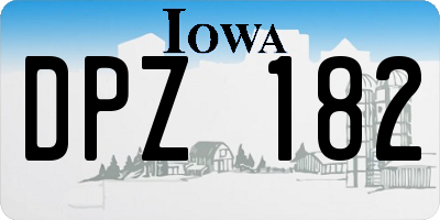 IA license plate DPZ182