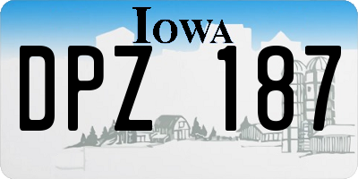 IA license plate DPZ187