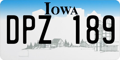 IA license plate DPZ189