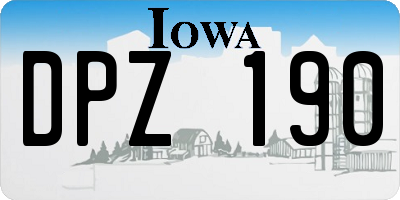 IA license plate DPZ190