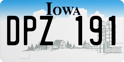 IA license plate DPZ191