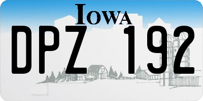 IA license plate DPZ192
