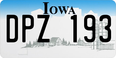 IA license plate DPZ193