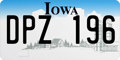 IA license plate DPZ196
