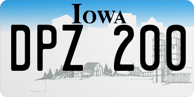 IA license plate DPZ200