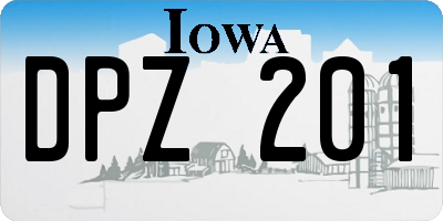 IA license plate DPZ201