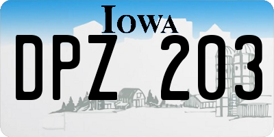 IA license plate DPZ203