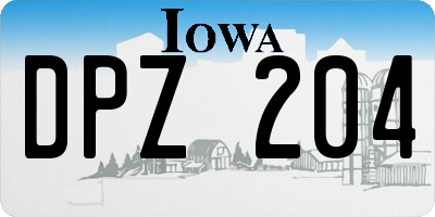 IA license plate DPZ204