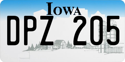 IA license plate DPZ205
