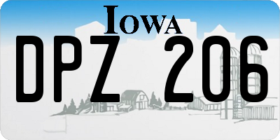 IA license plate DPZ206