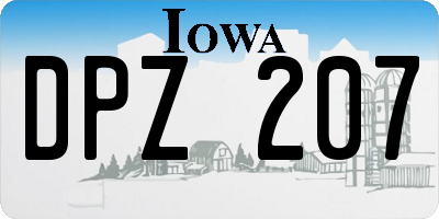 IA license plate DPZ207