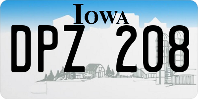 IA license plate DPZ208