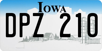 IA license plate DPZ210