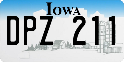 IA license plate DPZ211